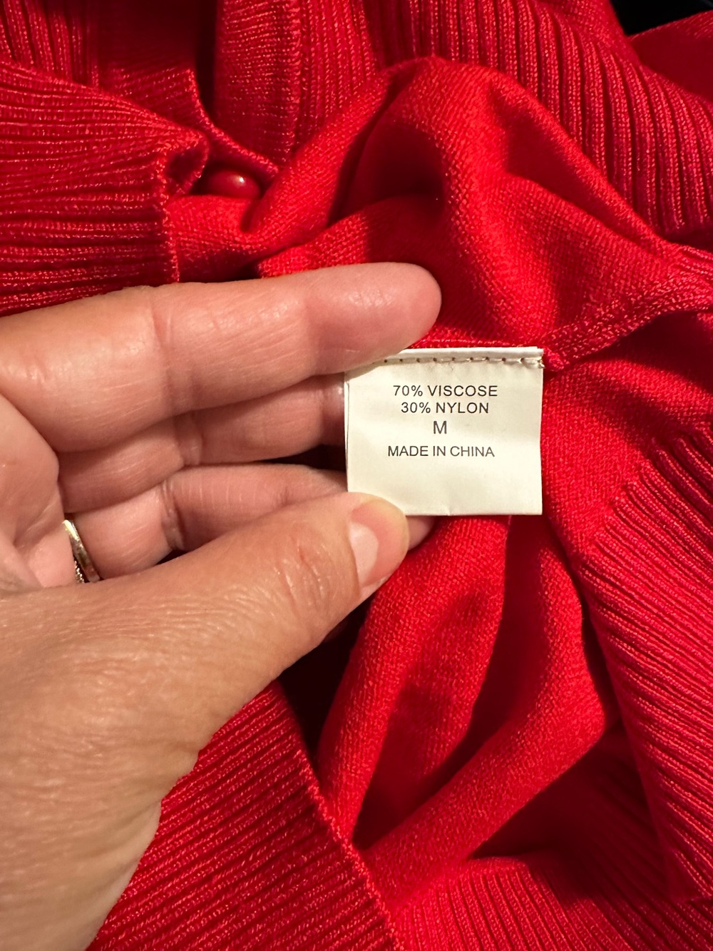 Hearts & Roses Cardigan in Red - Picture 7 of 8